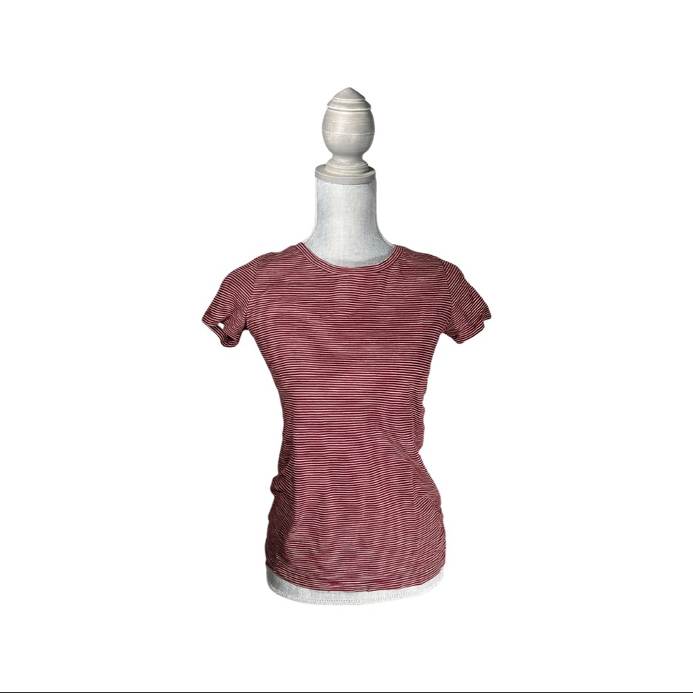 Maroon stripy tee